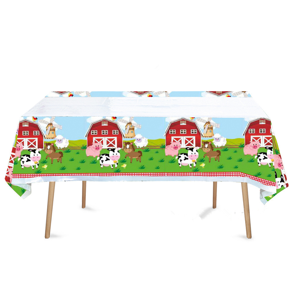 Table Cloth Disposable - Farm Animals Party Tablecloth Farmhouse Disposable