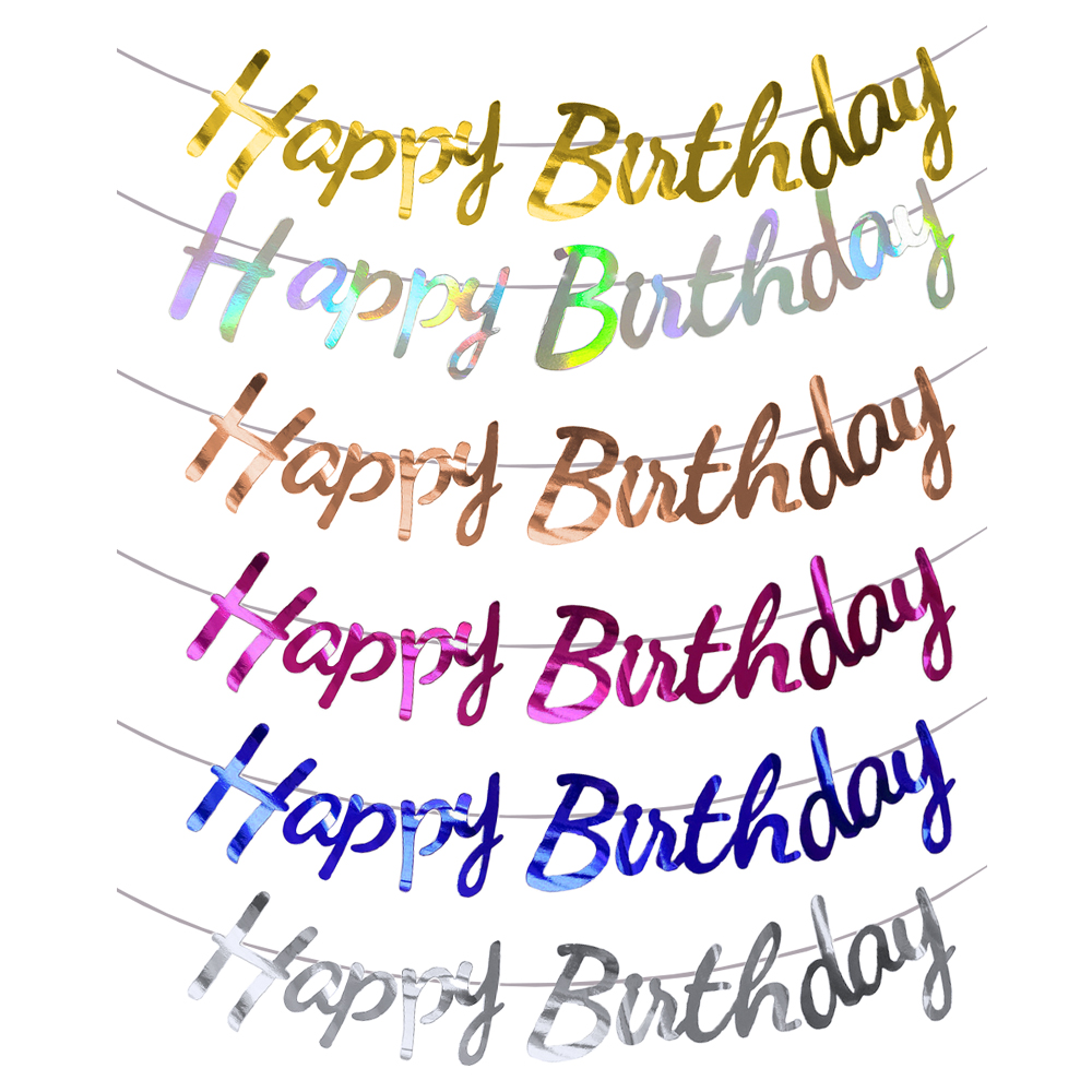 Party Banner Gold - Happy Birthday Banner Gold Silver Birthday