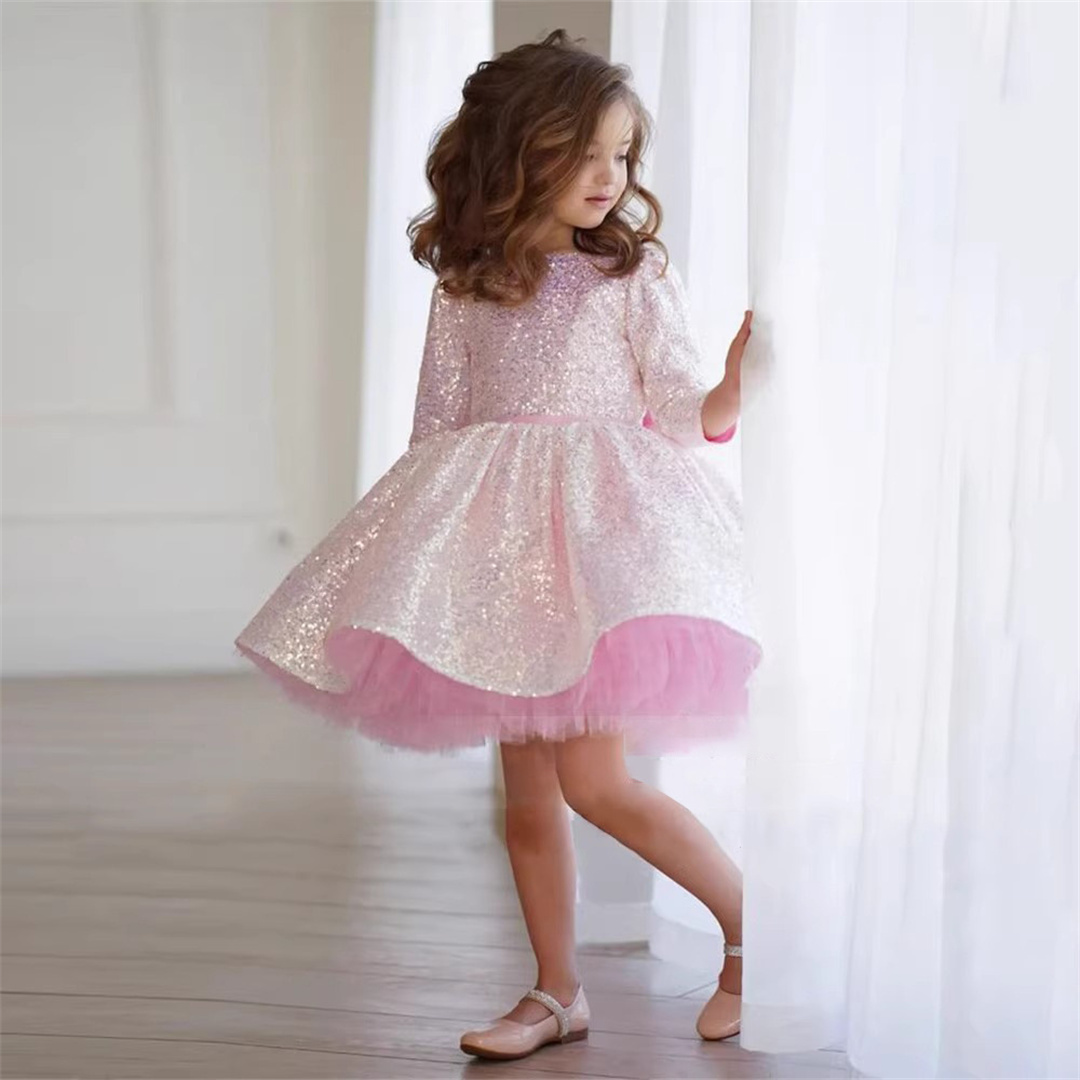 Glitter Pink Girl Dress Knee L - огляд і ціна Birthday Sash Glitter