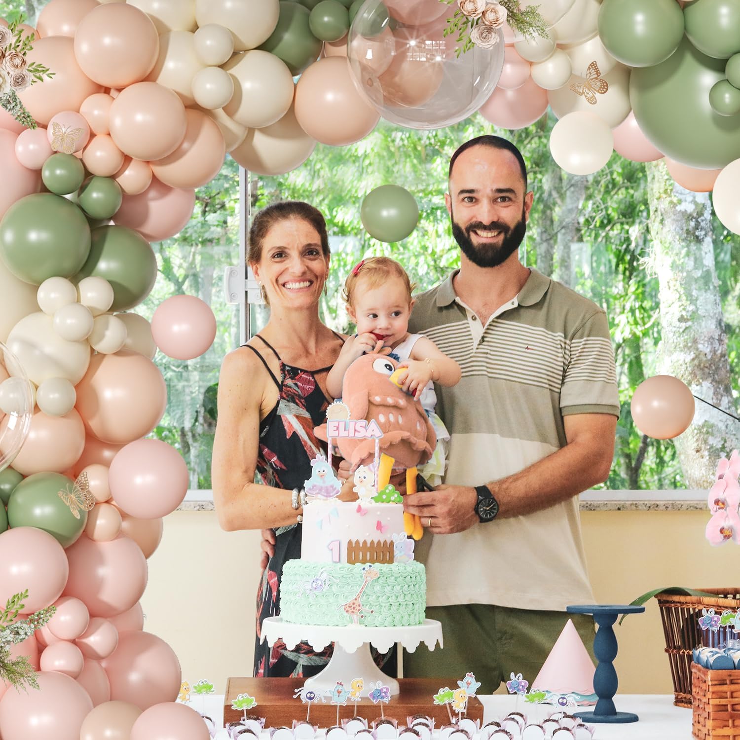 109Pcs Pink and Sage Green Whi - огляд і ціна Balloon Arch Kit