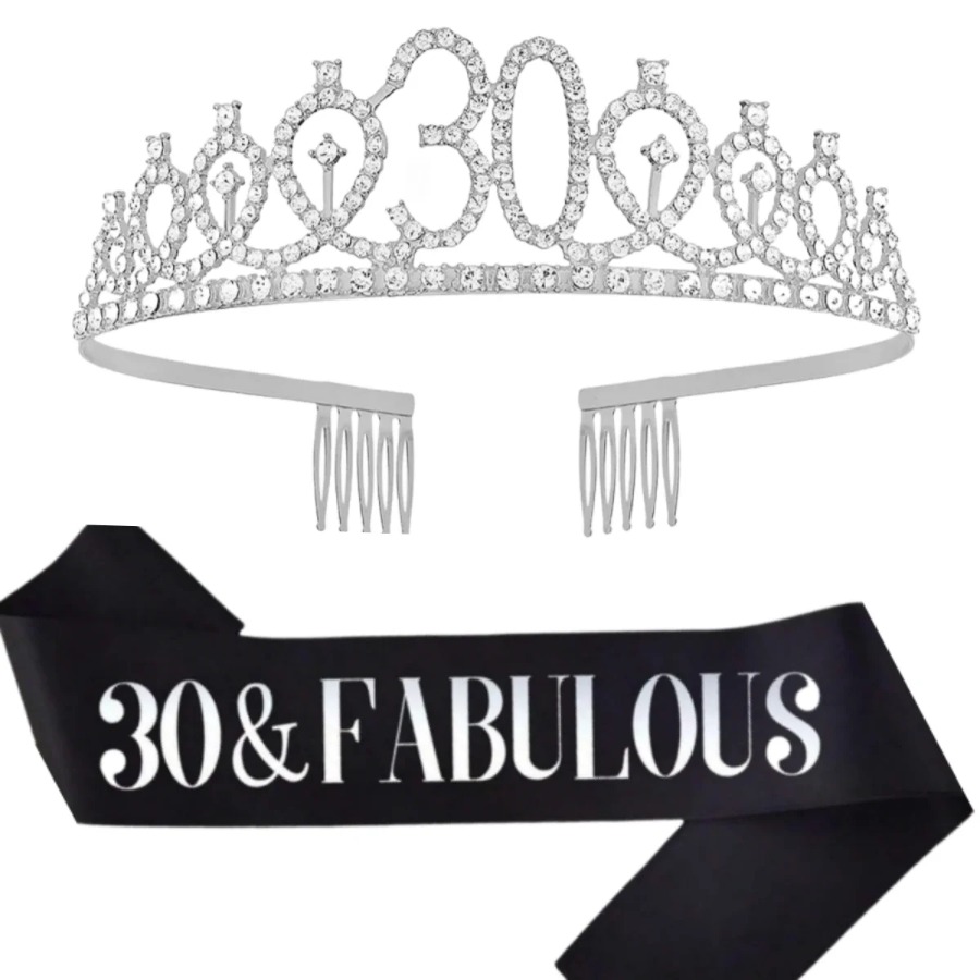 Glitter Silvery Birthday Tiara - огляд і ціна Birthday Sash Glitter