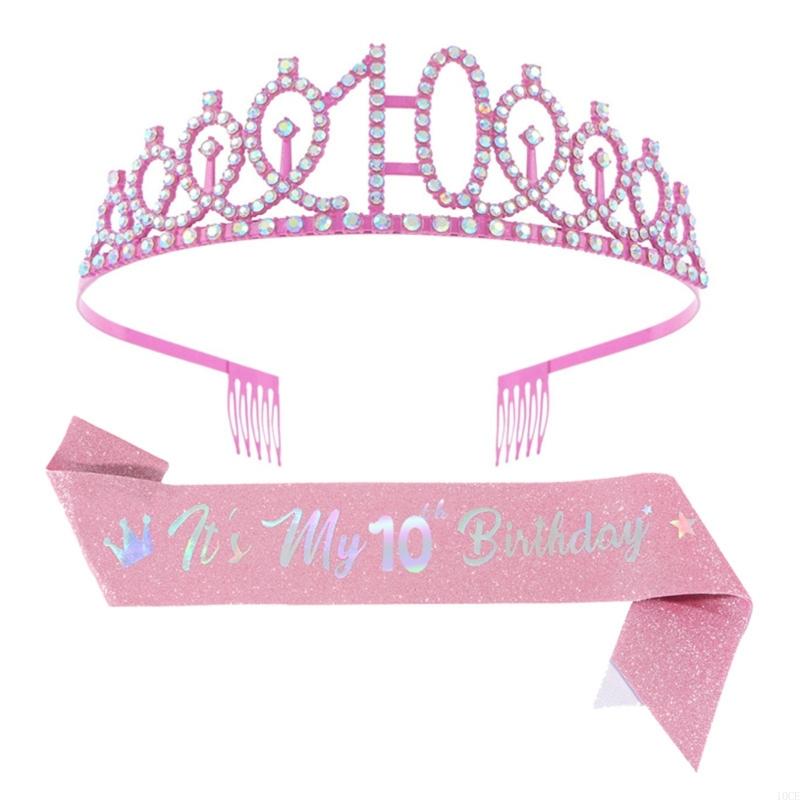 Glittering Pink Birthday Tiara - огляд і ціна Birthday Sash Glitter