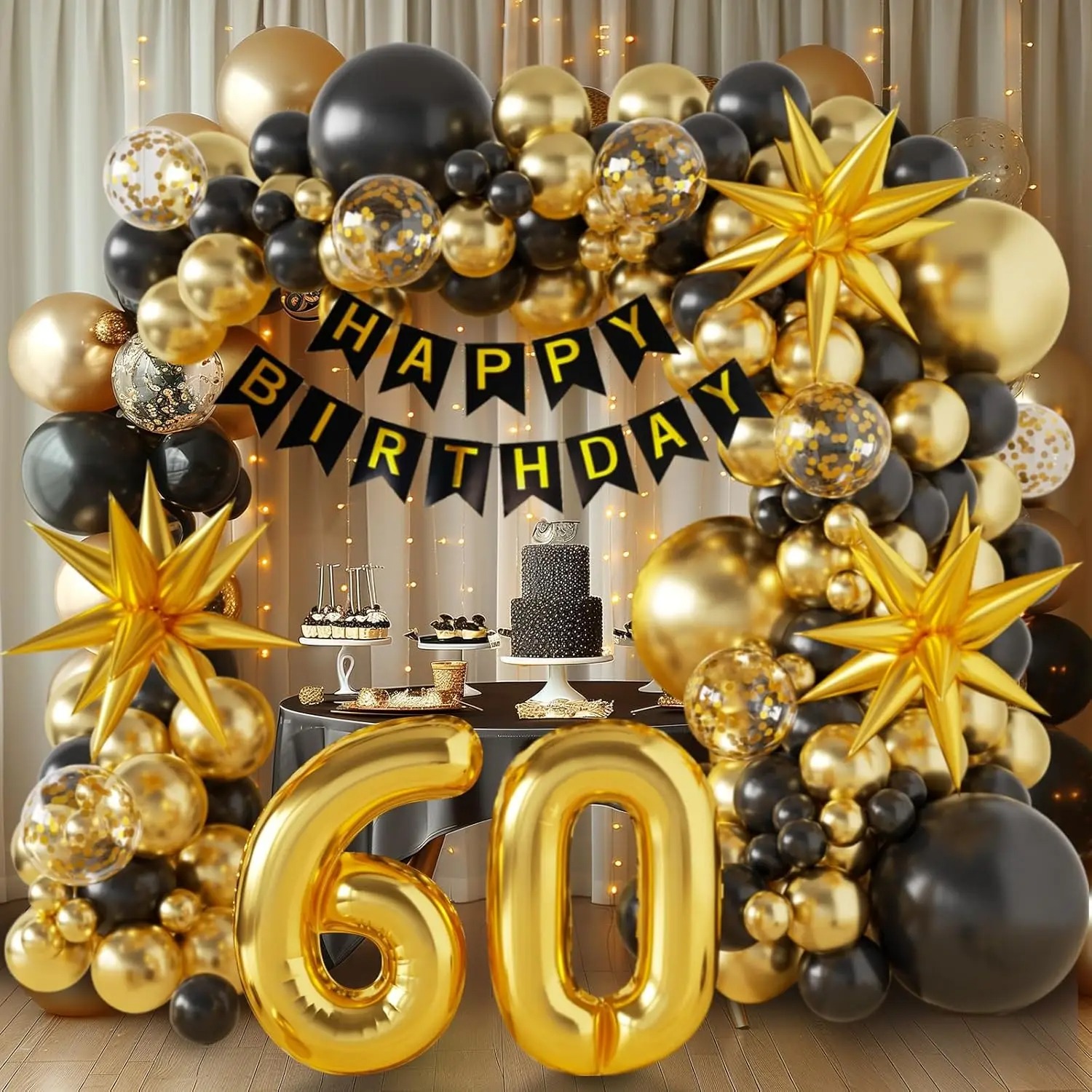 40/50/60th Birthday Decoration - огляд і ціна Party Banner Gold