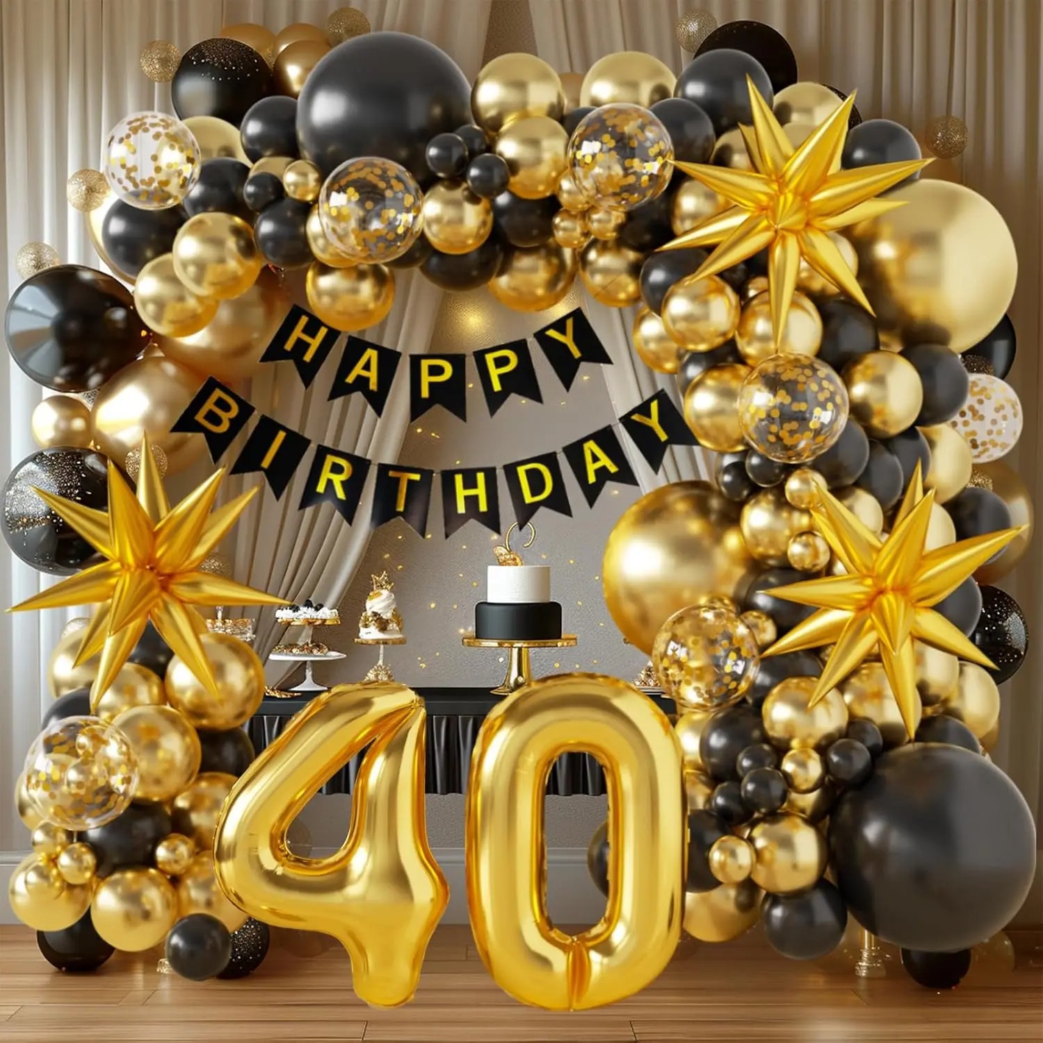 40/50/60th Birthday Decoration - огляд і ціна Party Banner Gold