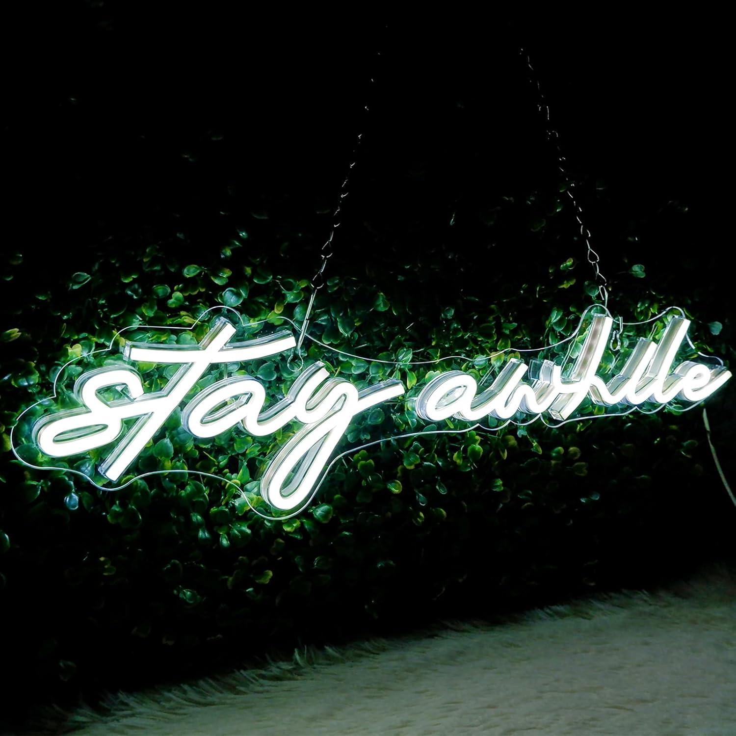 Stay Awhile Neon Signs USB Dim - огляд і ціна Neon Sign Party