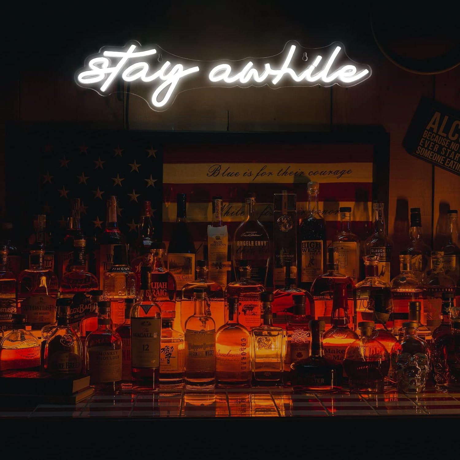 Stay Awhile Neon Signs USB Dim - огляд і ціна Neon Sign Party