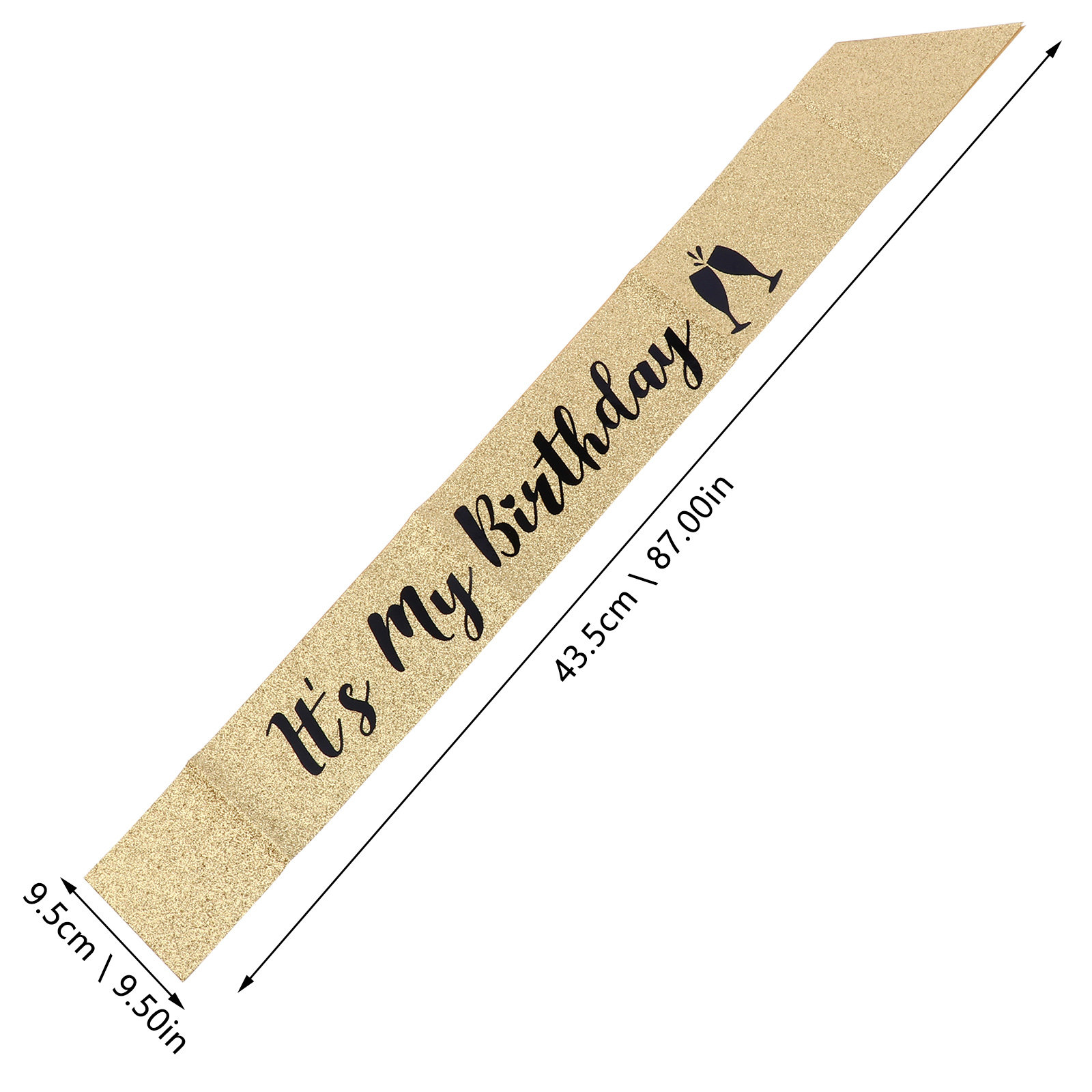1Pcs Shiny Glitter Cloth Birth - огляд і ціна Birthday Sash Glitter