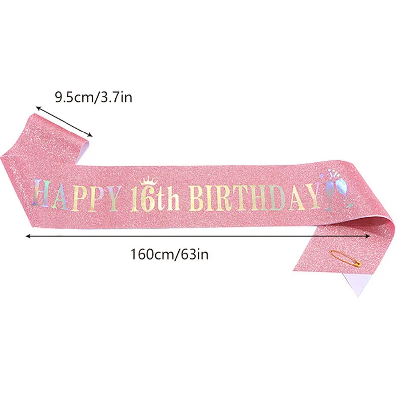 Happy 10th 13th 16th 21st 30th - огляд і ціна Birthday Sash Glitter