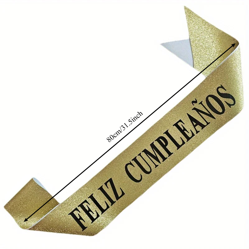 Gold Glitter Feliz Cumpleaños  - огляд і ціна Birthday Sash Glitter