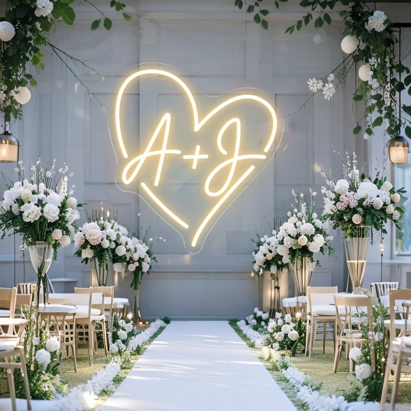 Custom Initials Heart LED Neon - огляд і ціна Neon Sign Party