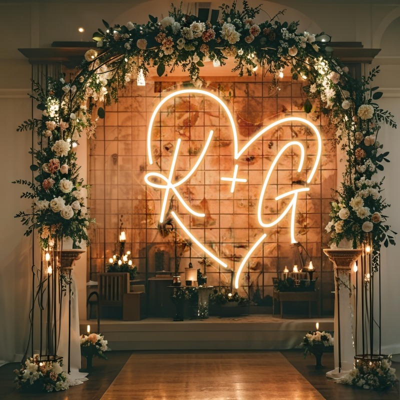 Custom Initials Heart LED Neon - огляд і ціна Neon Sign Party