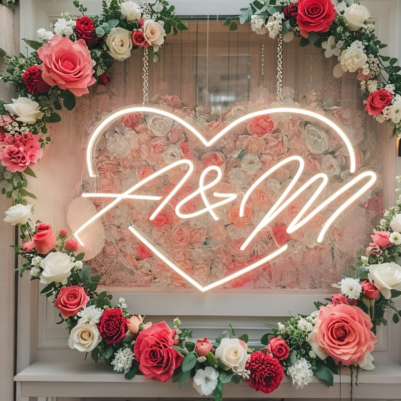 Custom Initials Heart LED Neon - огляд і ціна Neon Sign Party