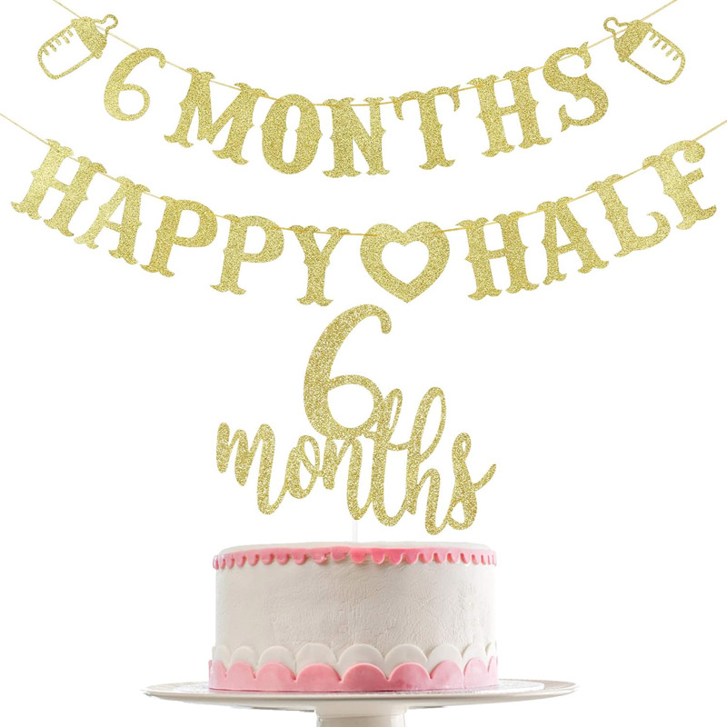 6 Month Banner Happy Half Bann - огляд і ціна Party Banner Gold