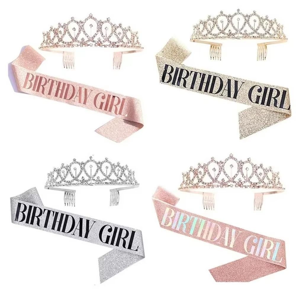 2Pcs/Set New Glitter Birthday  - огляд і ціна Birthday Sash Glitter