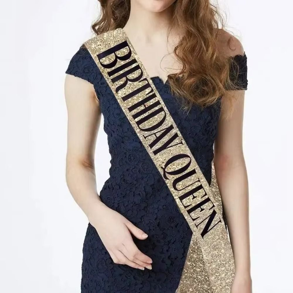 2Pcs/Set New Glitter Birthday  - огляд і ціна Birthday Sash Glitter