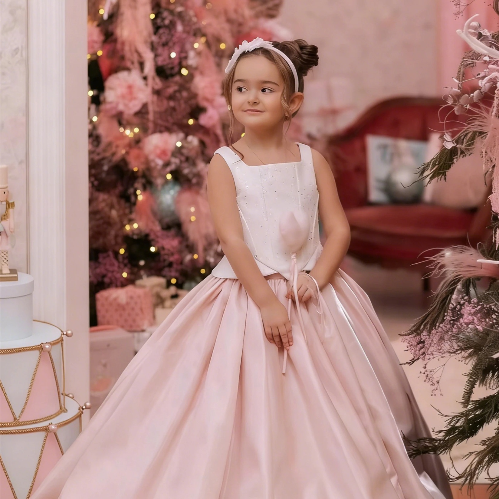 Customized Flower Girl Dress F - огляд і ціна Birthday Sash Glitter