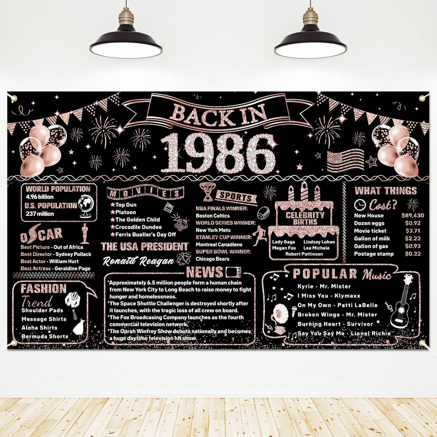 40th Birthday Decorations for  - огляд і ціна Party Banner Gold