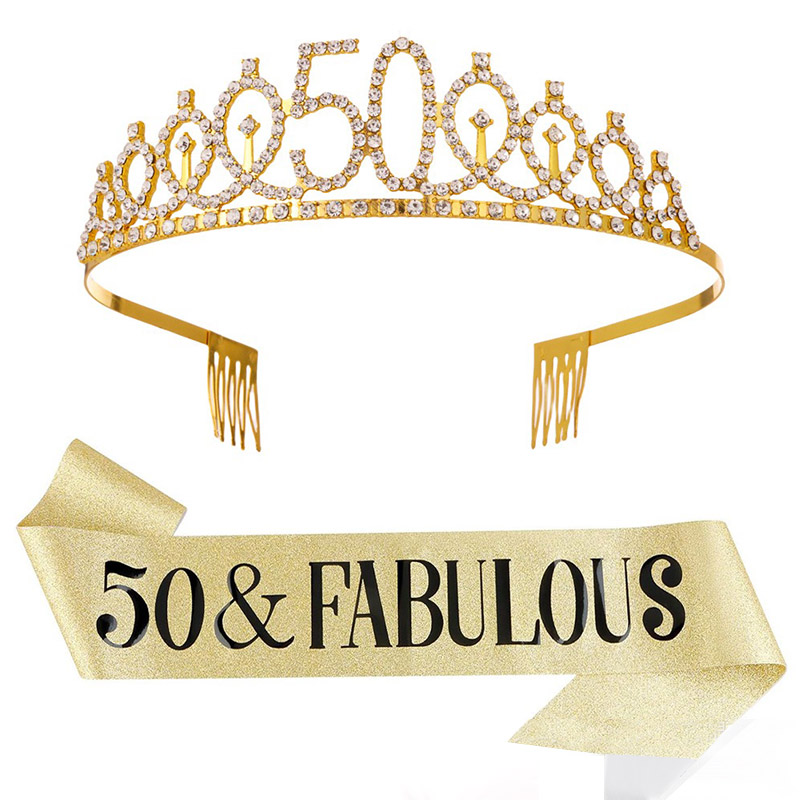 30- 50th  Birthday Anniversary - огляд і ціна Birthday Sash Glitter