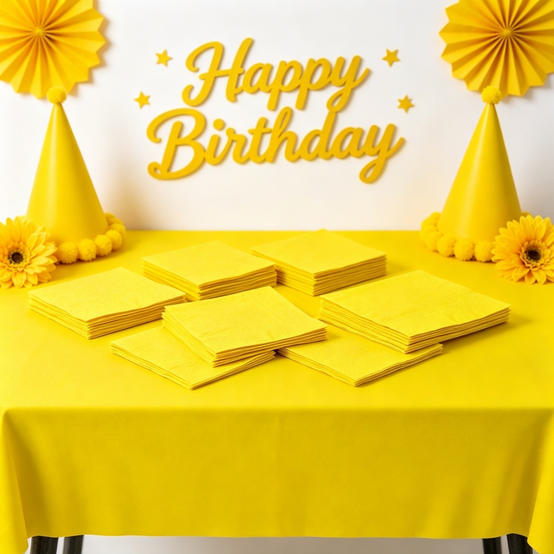 Yellow Tablecloth Napkin Set P - огляд і ціна Table Cloth Disposable
