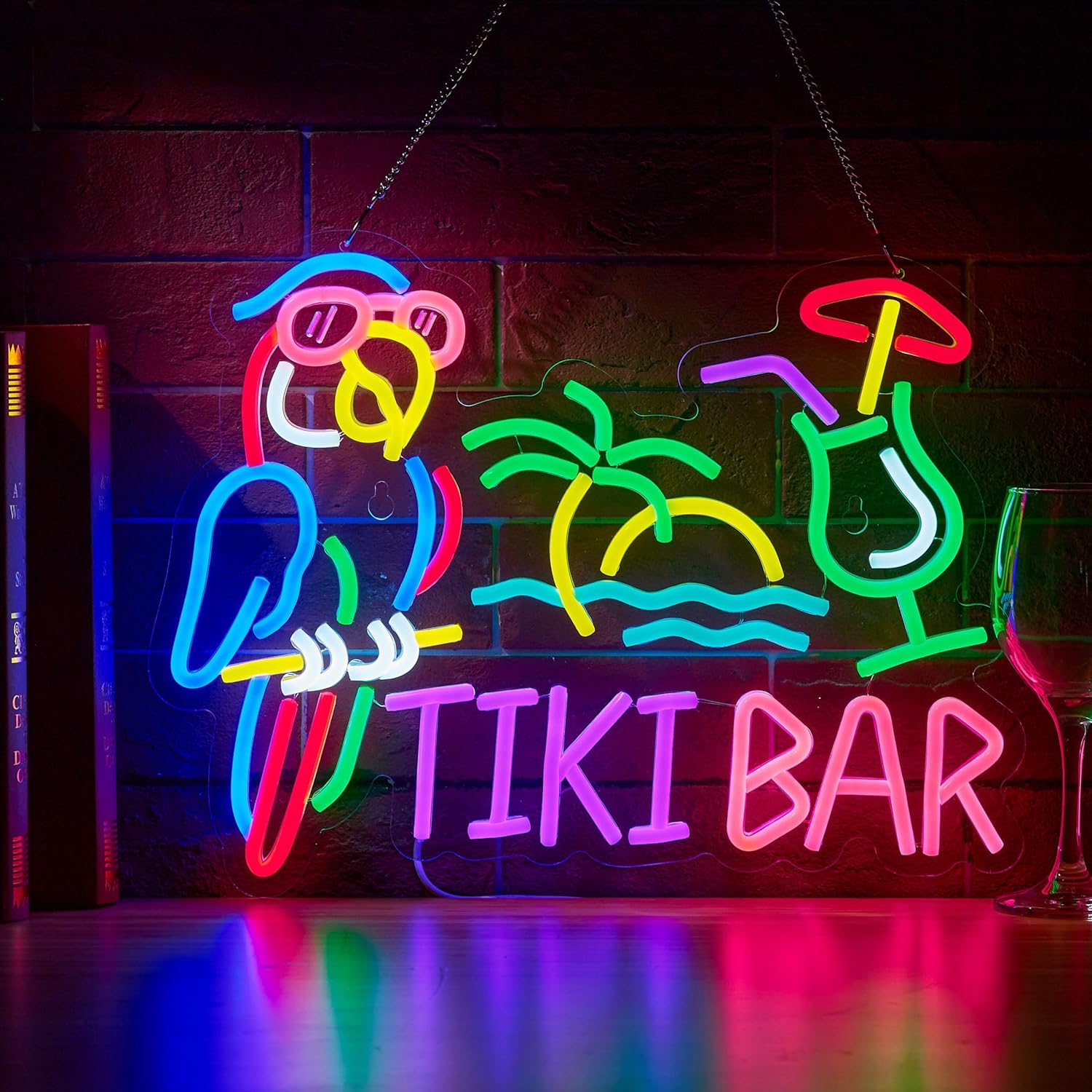 Tiki Bar Parrot Palm Tree Neon - огляд і ціна Neon Sign Party