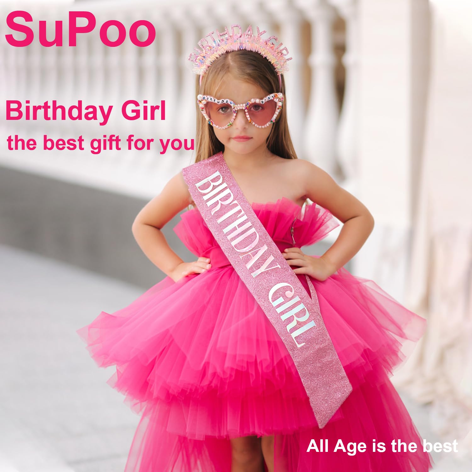 Birthday Girl Headband Sash Su - огляд і ціна Birthday Sash Glitter