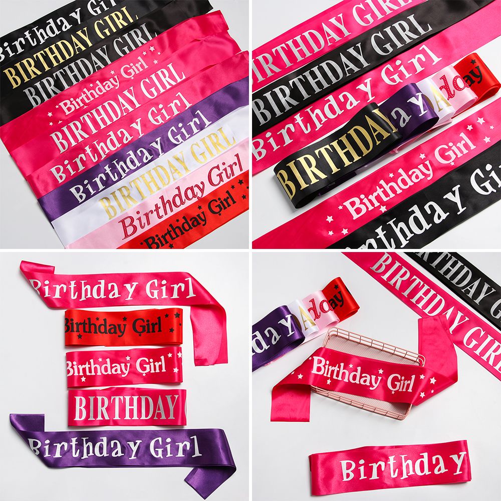 Birthday Girl Glitter Satin Sa - огляд і ціна Birthday Sash Glitter