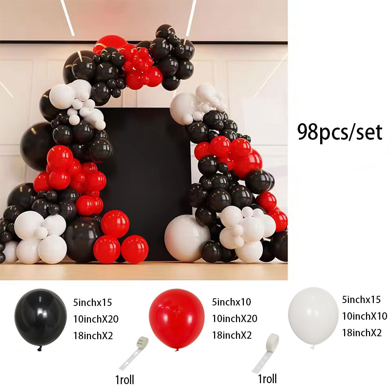 98Pcs Red and Black Balloons W - огляд і ціна Balloon Arch Kit