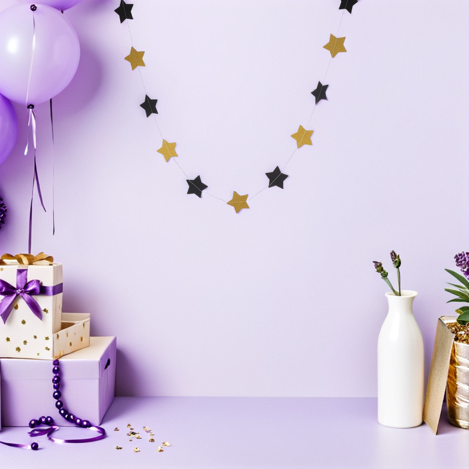 2Pcs Gold Star Garland Banner  - огляд і ціна Party Banner Gold