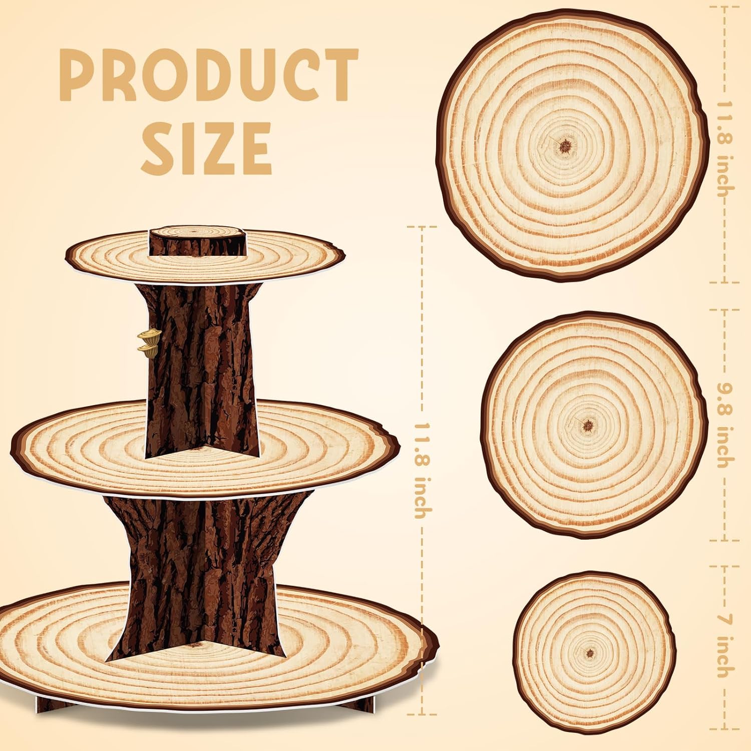 Wooden Cupcake Stand Decoratio - огляд і ціна Cupcake Stand Tier