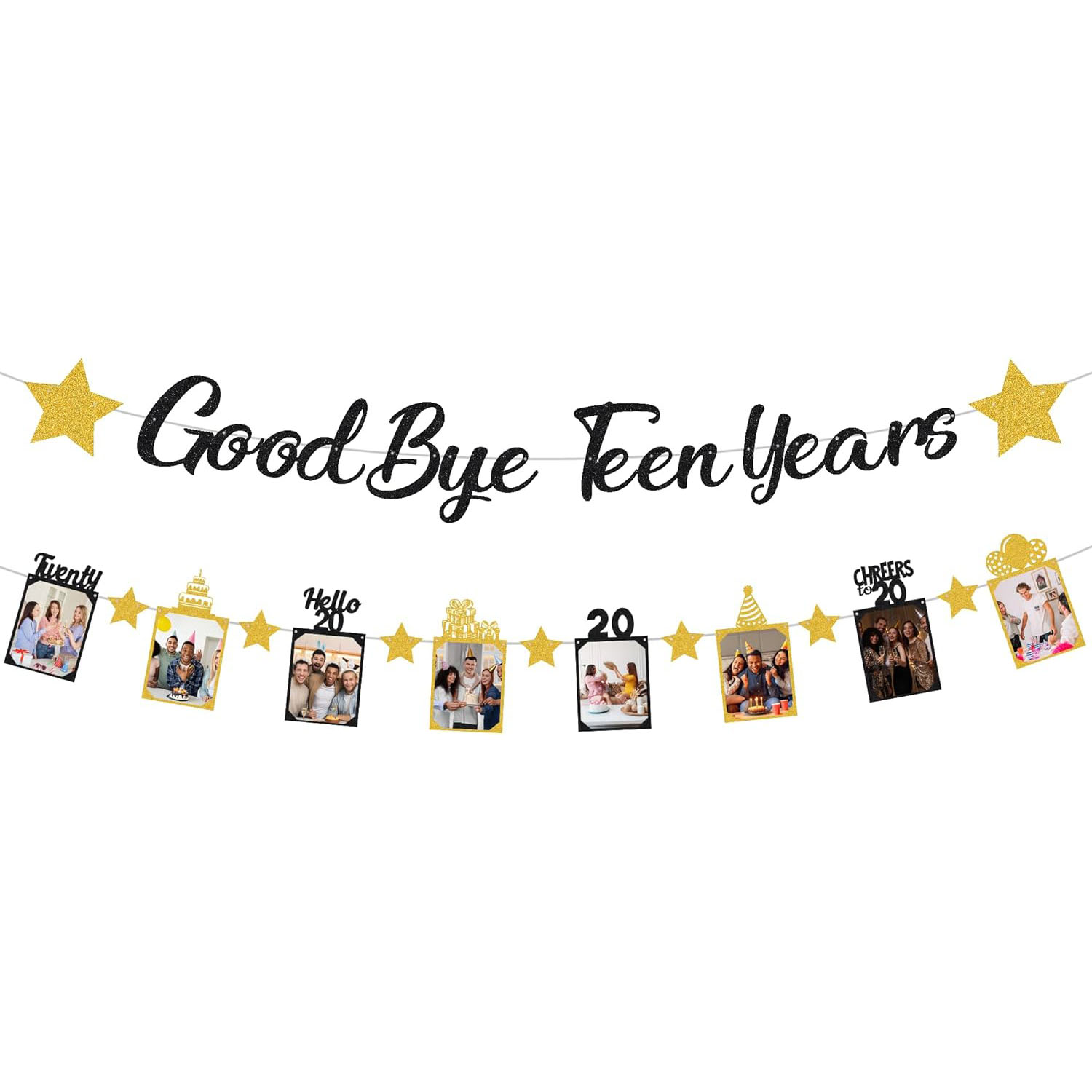 Black Gold Glitter Goodbye Tee - огляд і ціна Party Banner Gold