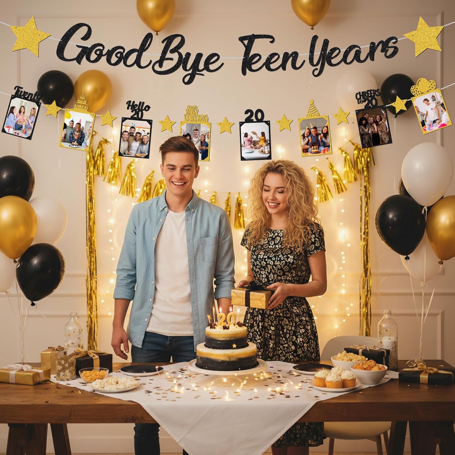 Black Gold Glitter Goodbye Tee - огляд і ціна Party Banner Gold