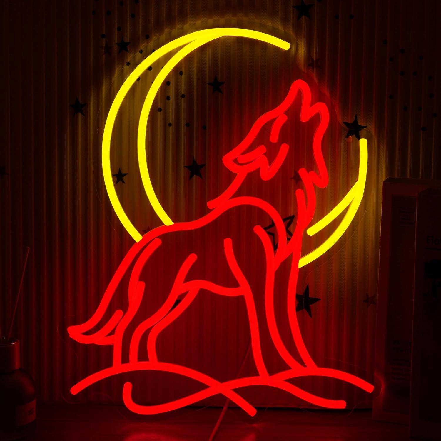 Howling Wolf Neon Sign Dimmabl - огляд і ціна Neon Sign Party