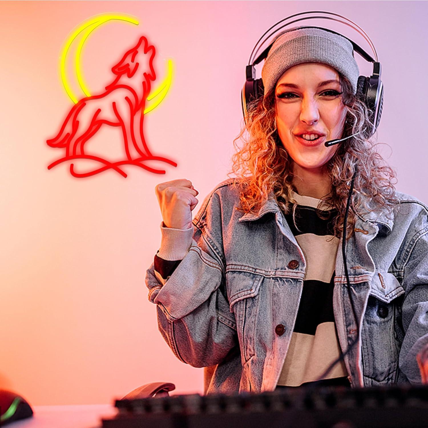 Howling Wolf Neon Sign Dimmabl - огляд і ціна Neon Sign Party